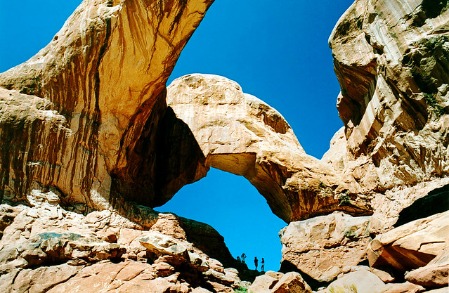 Double Arch: With Tourists Arches National Park Utah, USA