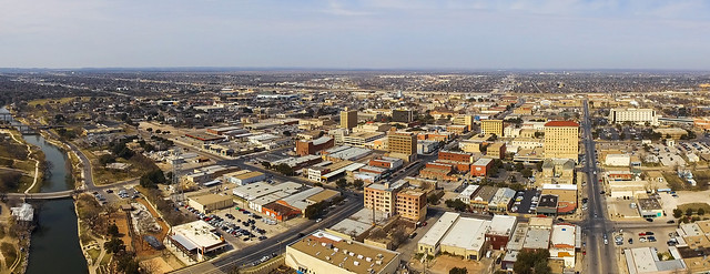 aerial photo of downtown San Angelo, Texas