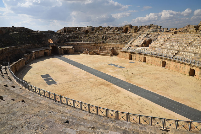 The Amphitheatre, situated on the northern edge of Uthina, it dates to the reign of Hadrian (AD 117-138), Uthina