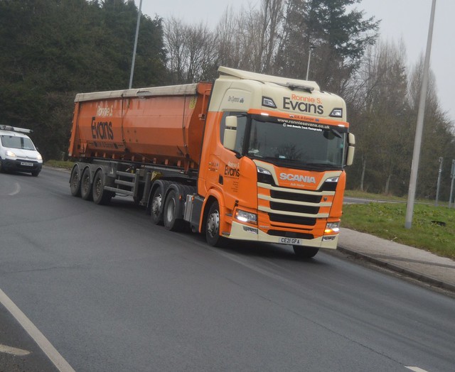 Ronnie S Evans CE21 GFA Driving Along The A5 Passing Gledrid Services