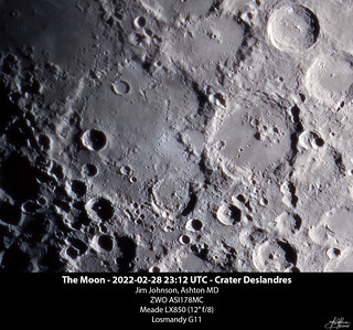 The Moon - 2023-02-28 23:12 UTC - Crater Deslandres