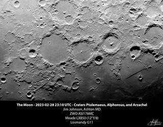 The Moon - 2023-02-28 23:10 UTC - Ptolemaeus Alphonsus Arzachel