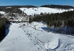 Dětský lyžařský park z ptačí perspektivy