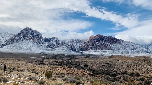 Snow in red rock canyon