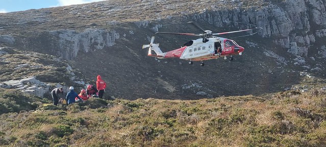 Stornoway Rescue 948 helicopter on Quinag
