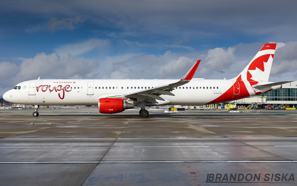 C-FJQL Air Canada Rouge Airbus A321-211@YVR 28Feb23