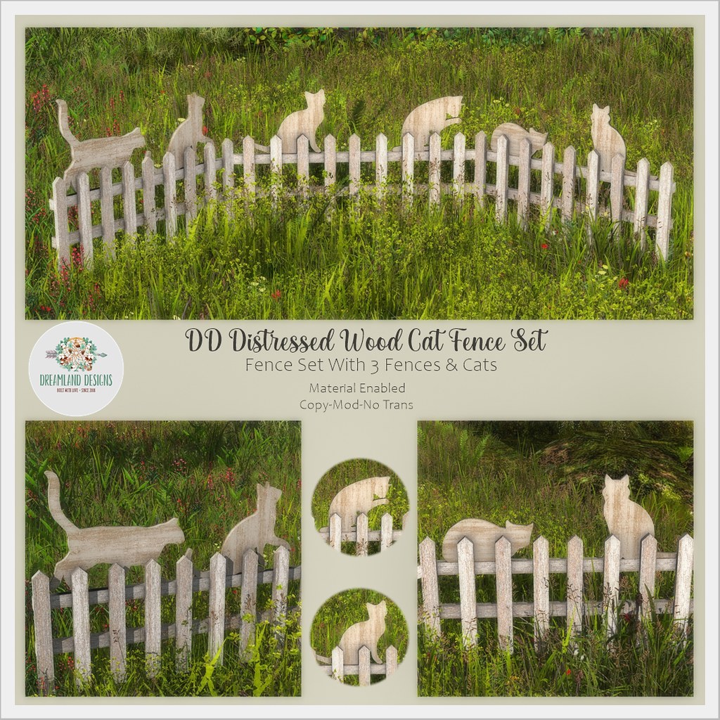 DD Distressed Wood Cat Fence AD