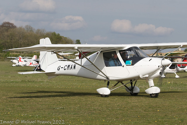 G-CMAW - 2021 build Comco Ikarus C42 FB80 Bravo, taxiing for departure at Popham during the 2022 Microlight Trade Fair
