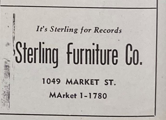 Sterling Furniture Co. ad, 1947-1948