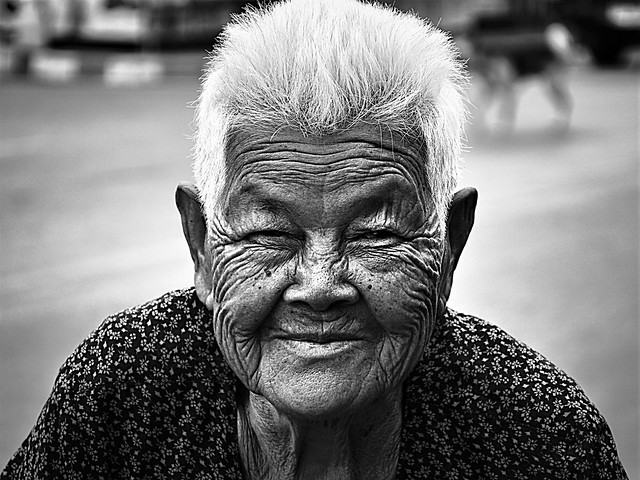 Portrait of an old Thai  Lady