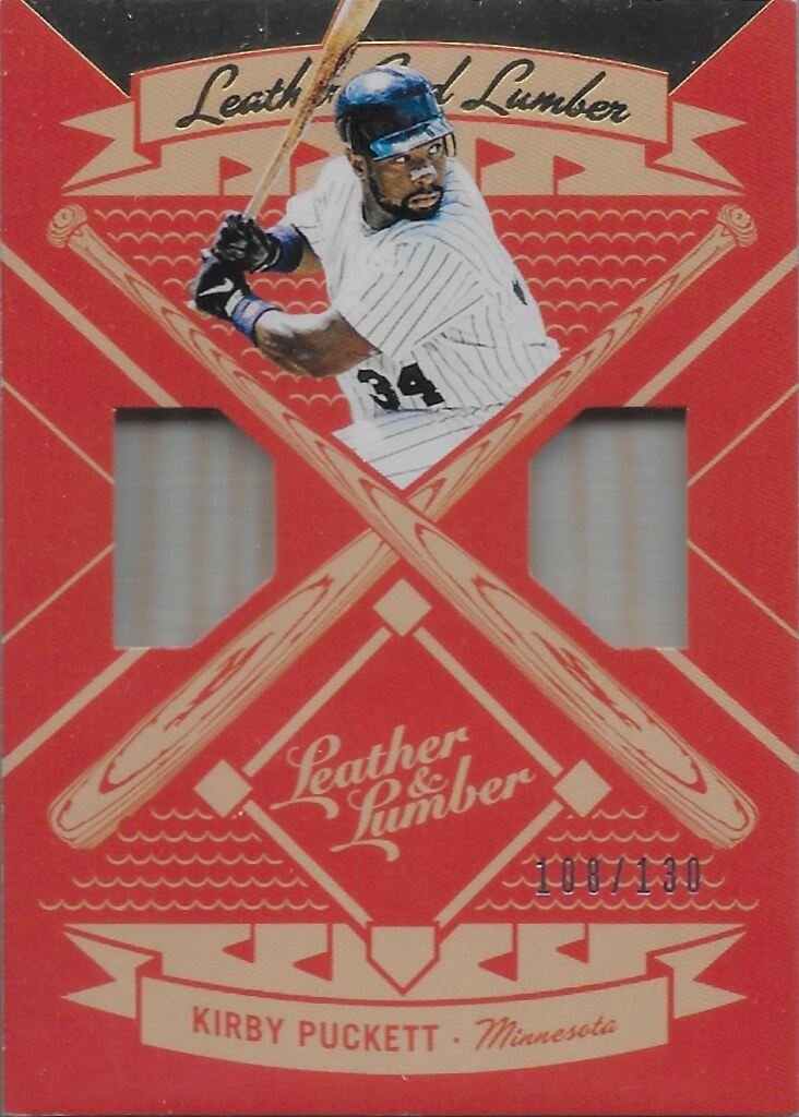 Puckett, Kirby - 2019 Panini Leather & Lumber - Leather and Lumber Dual - Bats