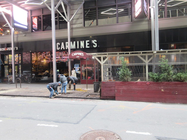 2023 Carmine's Restaurant Sidewalk Dining Out Shed Being Removed 0983