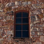 Window in an old stone building Ishpeming, Michigan
