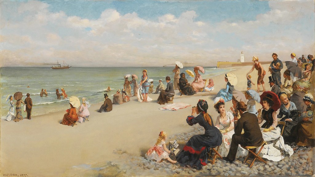 Charles-Jean-Auguste Escudier «On the beach», 1877