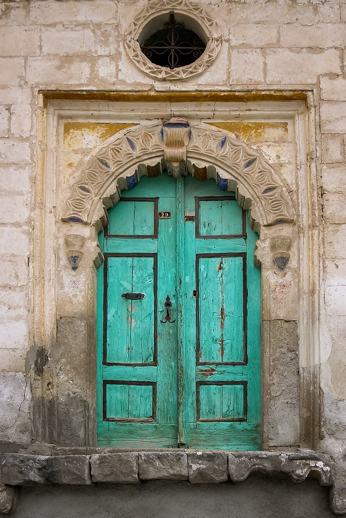 Green Wooden Door, Mustafapasha, Turkey