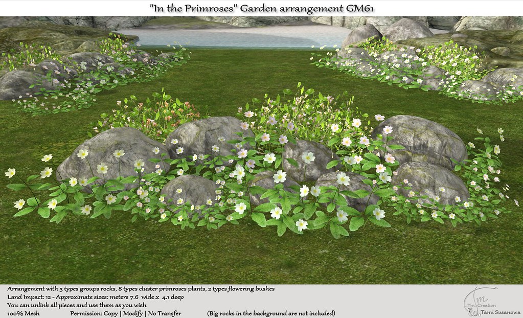 .:Tm:.Creation "In the Primroses" Garden arrangement GM61
