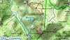 Carte IGN du secteur Cinaghja avec la trace du sentier de Cinaghja (PR5) et les deux sections de l'operata du 04/03/2023