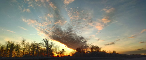 A13 at dusk by Thanks for over 3 million views !, coucherdesoleil sunset clouds nuages arbre tree highway autoroute