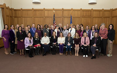The 2023 Women's Bipartisan Legislative Caucus, including Lt. Gov Bysiewicz, Sec of State Thomas, former Sec of State Merrill.