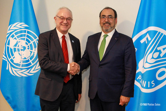 Mario Lubetkin, Subdirector General y Representante regional de la FAO conversó con Sergio Diaz-Granados, Presidente Ejecutivo de CAF