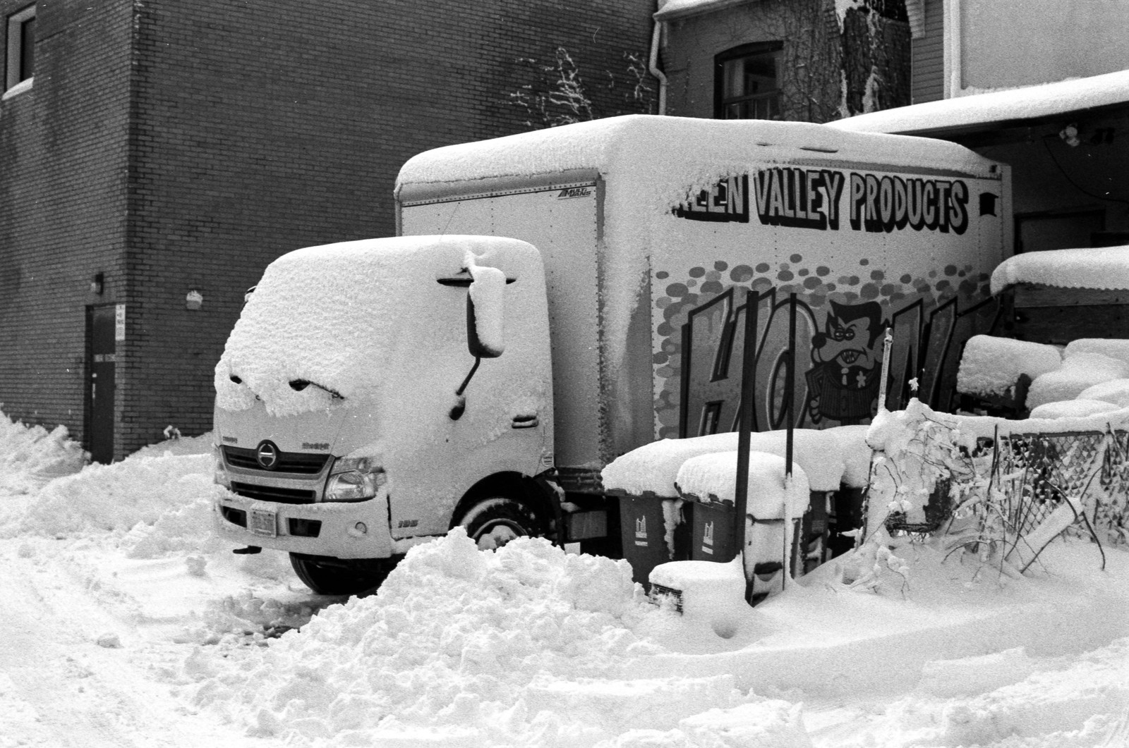 Snowed In Green Valley Products Delivery Van
