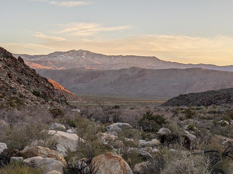 Morning light over Collins Valley with Toro Peak in the distance, from Cougar Canyon in Anza-Borrego Desert State Park