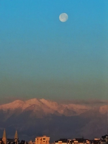 Antalya  - Moon over mountains