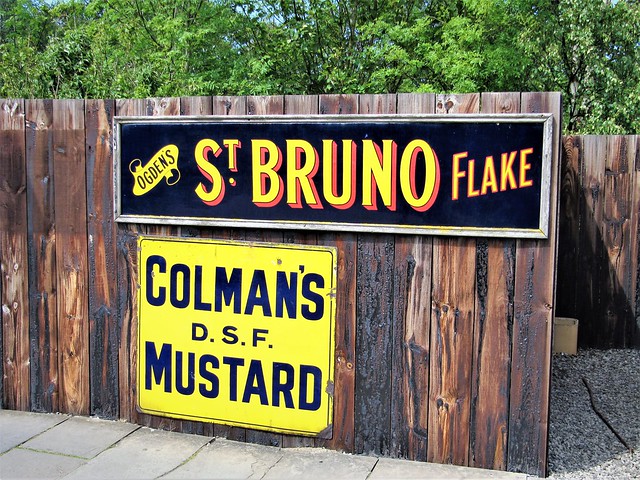 Old Advertising Signs at Beamish Open Air Museum, County Durham