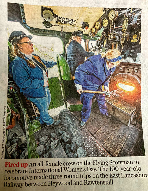 All female crew on the Flying Scotsman to celebrate International Women's Day. The Daily Telegraph