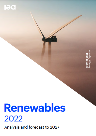 IEA去年底發布再生能源報告（Renewables 2022）。來源：IEA Renewables 2022