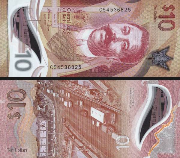 Barbados new 10-dollar polymer note