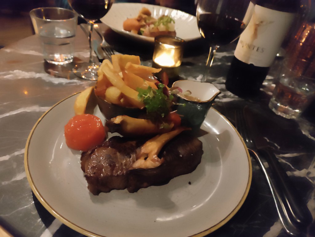 Aged Black Angus steak at The Eaterie, The Angel, Bury St. Edmunds