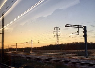 View from the train - all wired up 😎