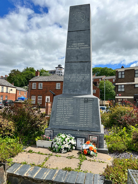 Memorial to the fallen on Bloody Sunday
