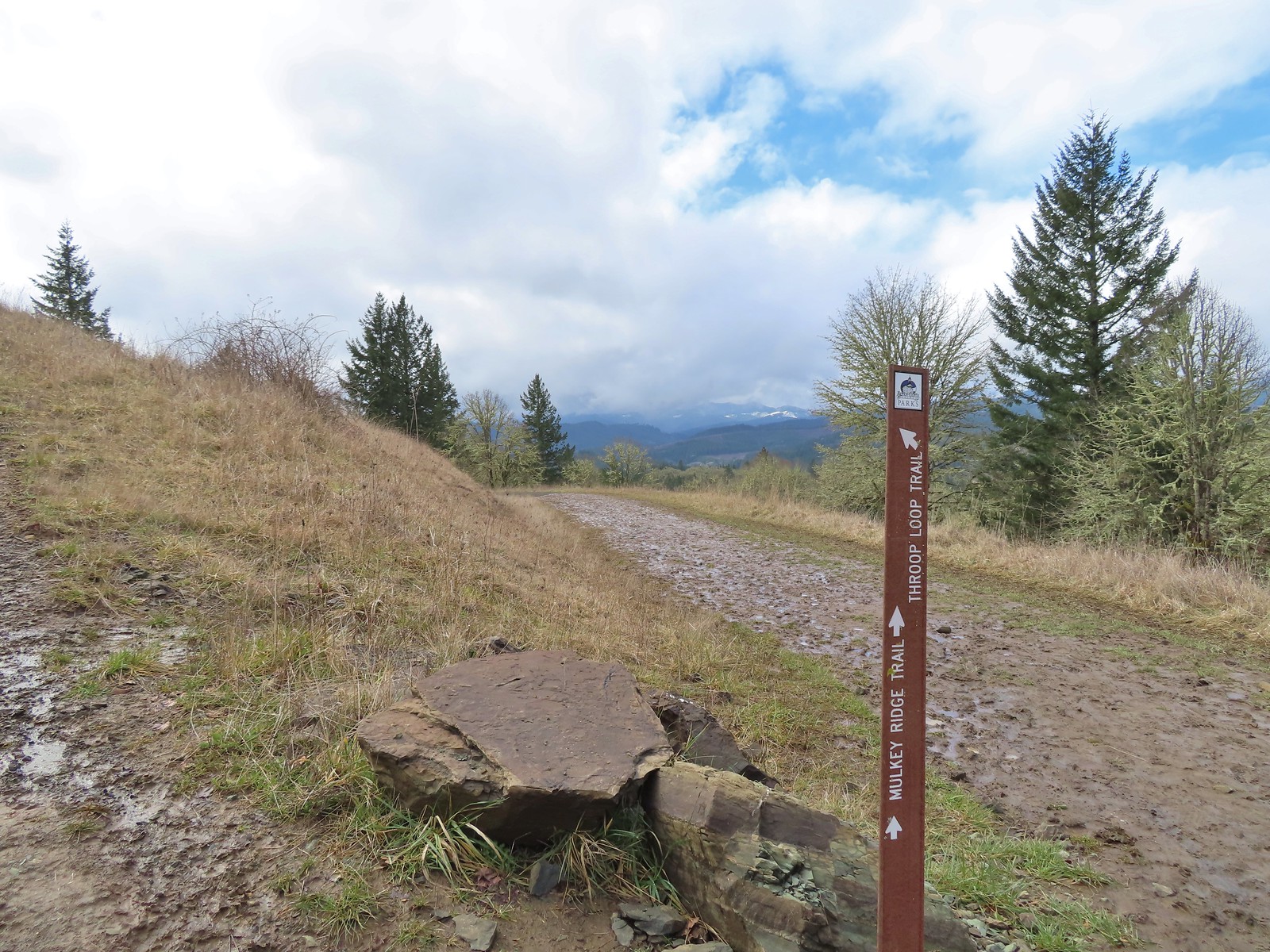 Mulkey Ridge Trail junction with the Allen Throop Loop Trail