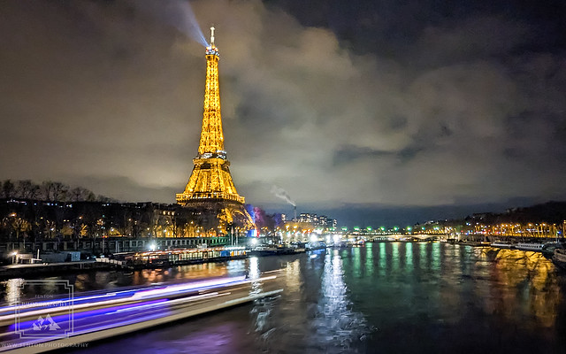 Eiffel Tower Light Trails