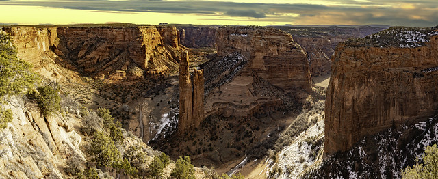 Spider Rock in Canyon De Chelly NP Arizona - panoramic view