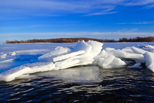 Broken Ice on St. Lawrence River