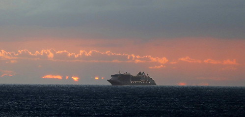 () SHIP AT SUNRISE. by petercousins47, Cruise Ship 'SILVER MUSE' approaching Newcastle Harbour.