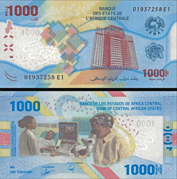 Central African States new 1,000-franc note