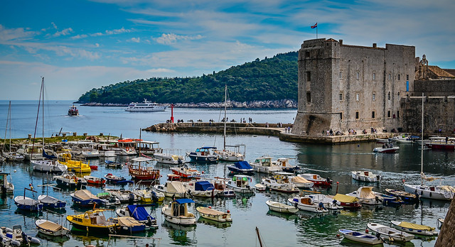 Old Harbor on the Adriatic Sea  - Dubrovnik Croatia