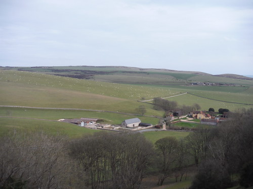 View across Birling Farm and past Mill Down towards Beachy Head SWC403 - Hampden Park to Eastbourne