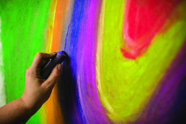 hand drawing with chalk