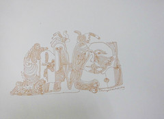 Els Tjong Joe Wai, 'Oneliner', ink on paper, 40x30cm, 2019
