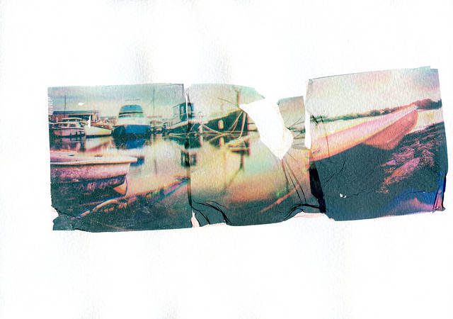 Panoramic Pinhole Trichrome Polaroid emulsion lift