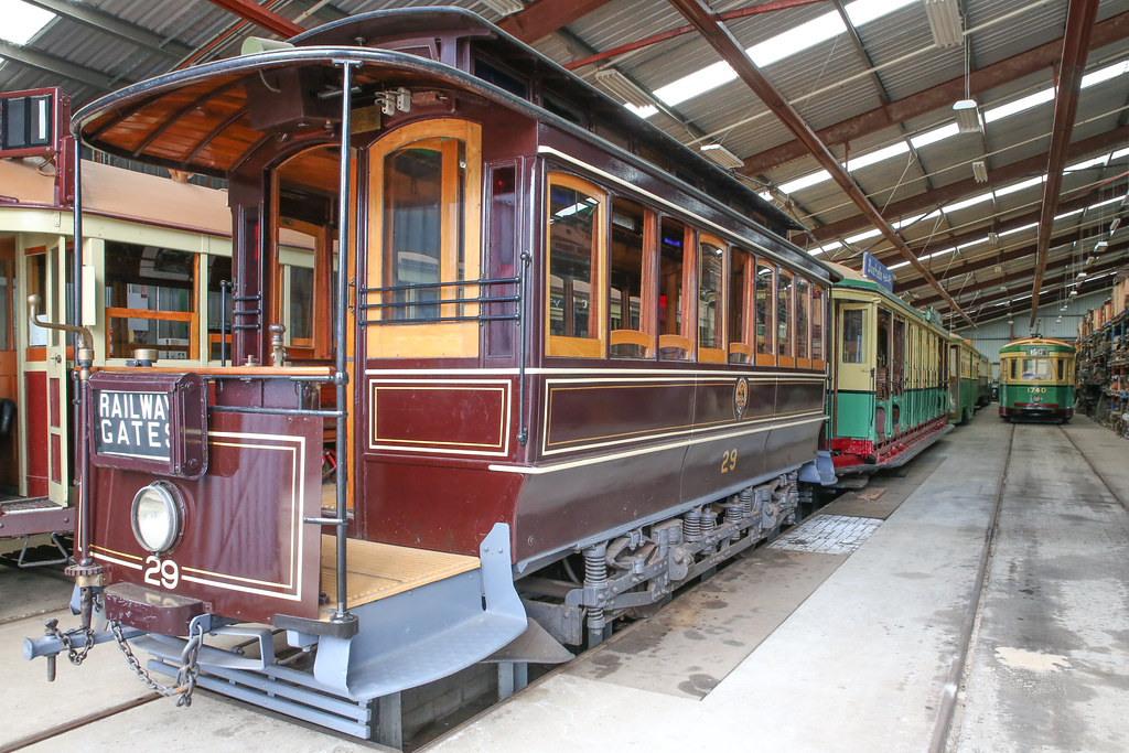 Historic tram C29 at Sydney Tramway Museum