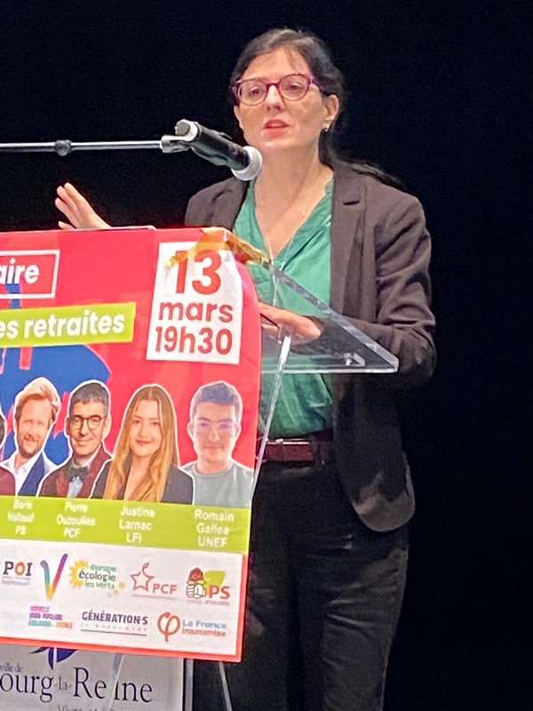 Meeting départemental unitaire à Bourg-la-Reine contre la la réforme des retraites - 13 mars 2023