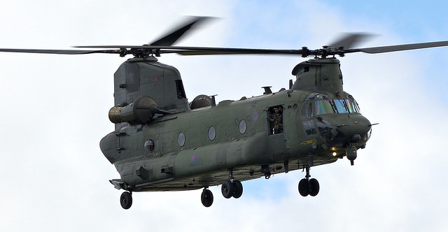RAF CH-47D Chinook Military Helicopter ZA681 No27 Squadron Based at RAF Odiham in Hampshire