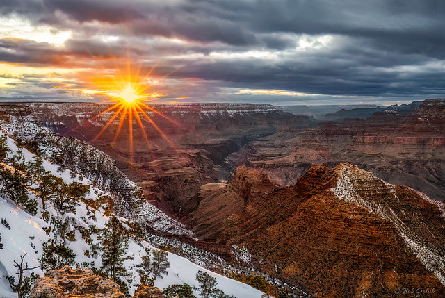 Sunburst over the canyon