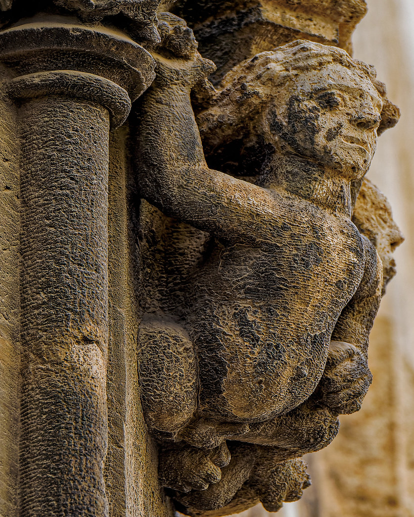 Close Up -Stone Figure - Building - Palace of the Generalitat (Valencian Government Building) (Olympus OM-1 & Panasonic 35-100mm f2.8 Telephoto Lens)